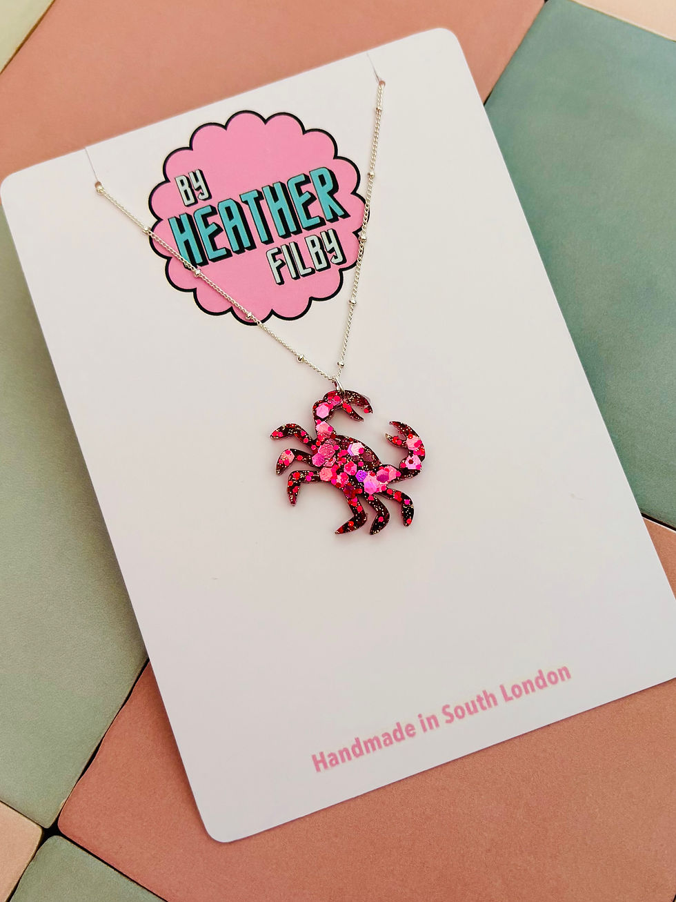 Thumbnail: 🦀 Crab Glitter Charm Necklace