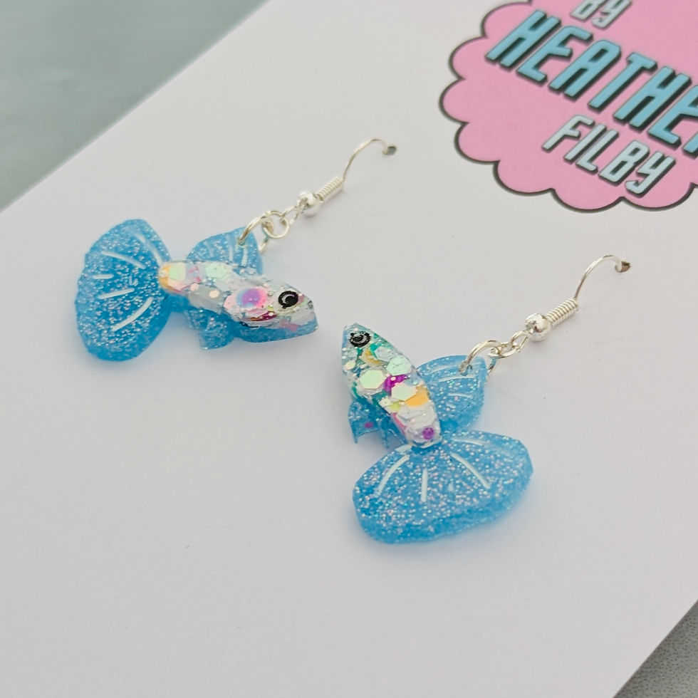 Thumbnail: Guppy fish glitter earrings
