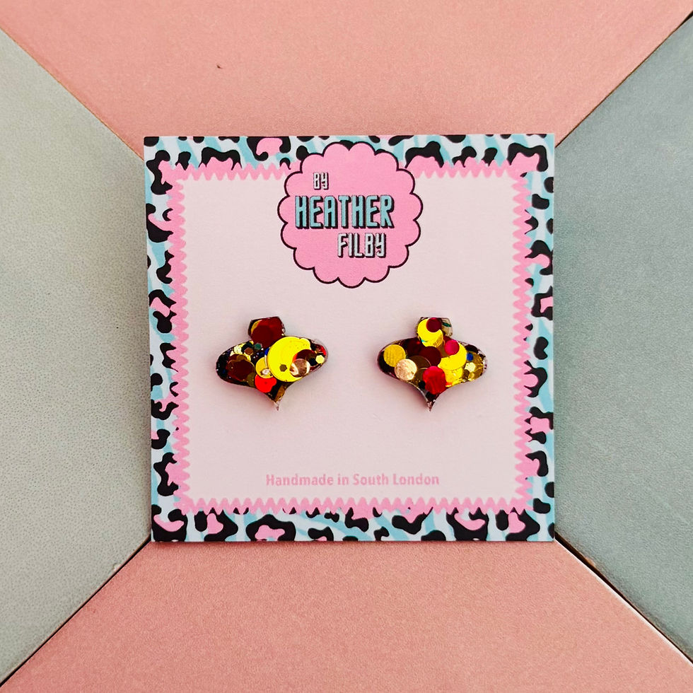Thumbnail: 🎄 Red Christmas Bauble Glitter Resin Studs