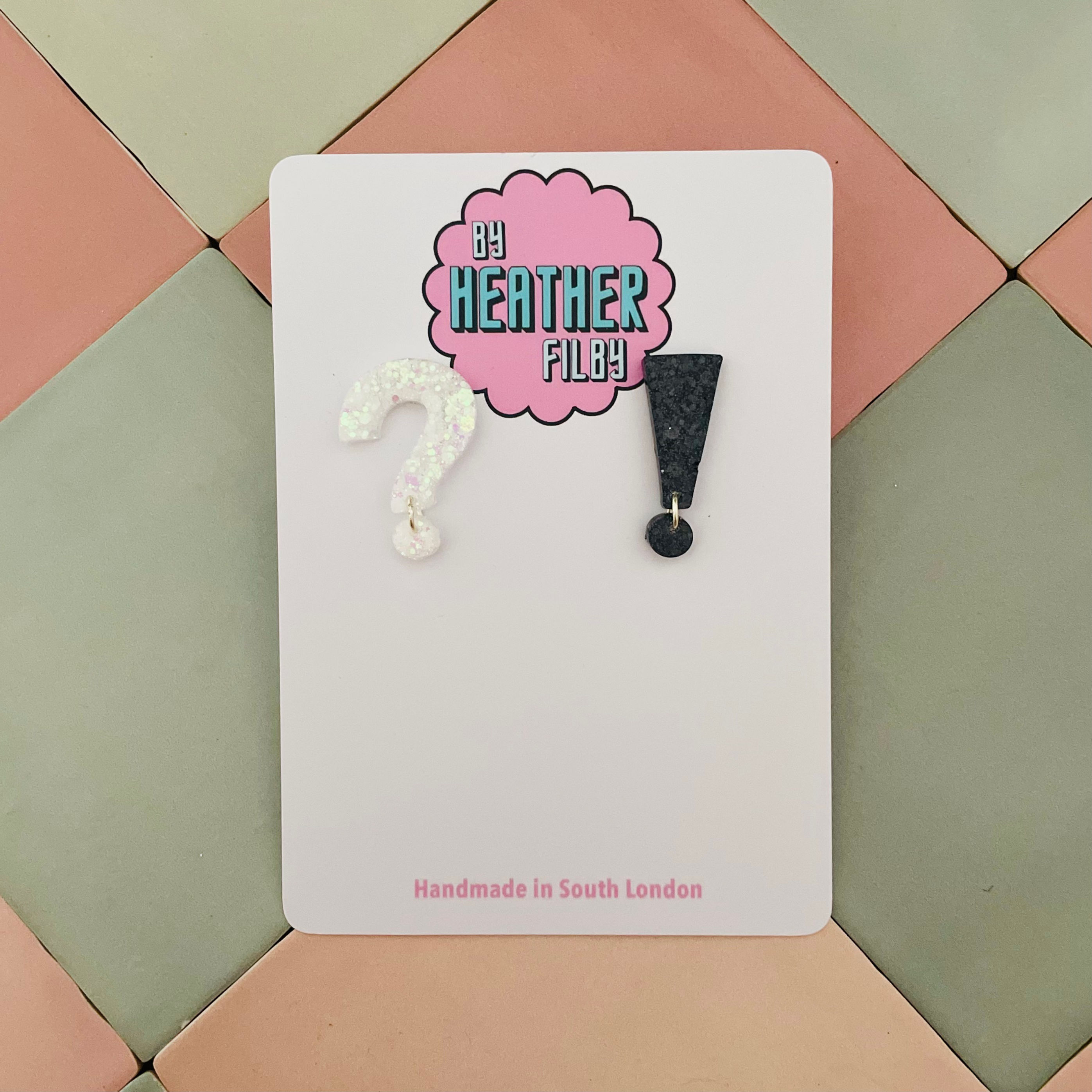 Question & Exclamation Mark Resin Earrings