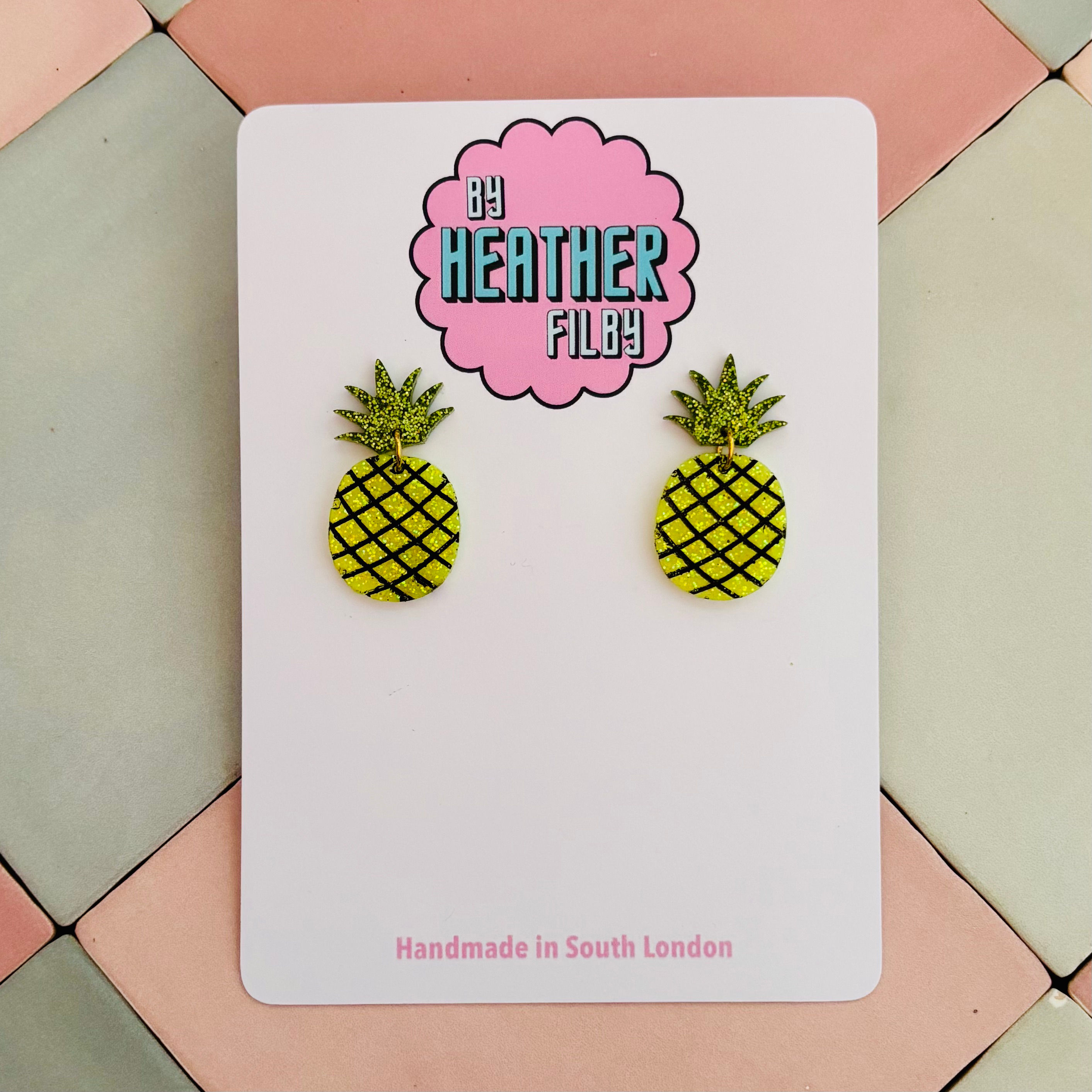 🍍The Tropical Pineapple Glitter Statement Earrings