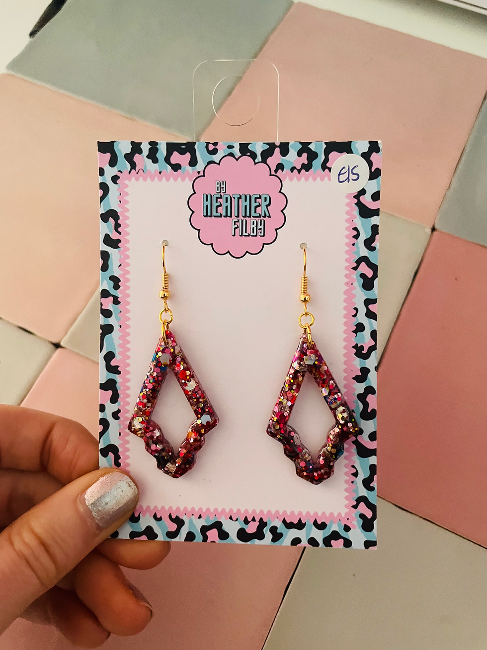 Thumbnail: Sparkly Diamond Glitter Resin Earrings - Limited Edition Colours