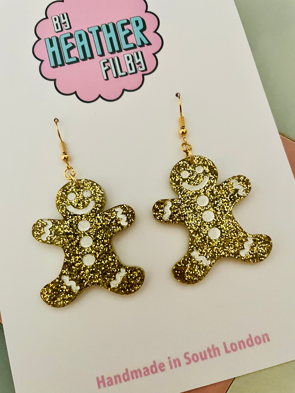 Thumbnail: Gingerbread Man Resin Earrings