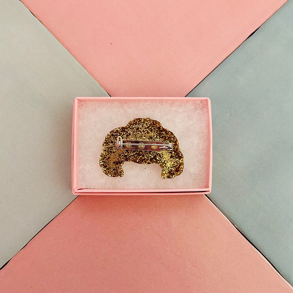 Thumbnail: 🥐 Croissant Glitter Resin Brooch