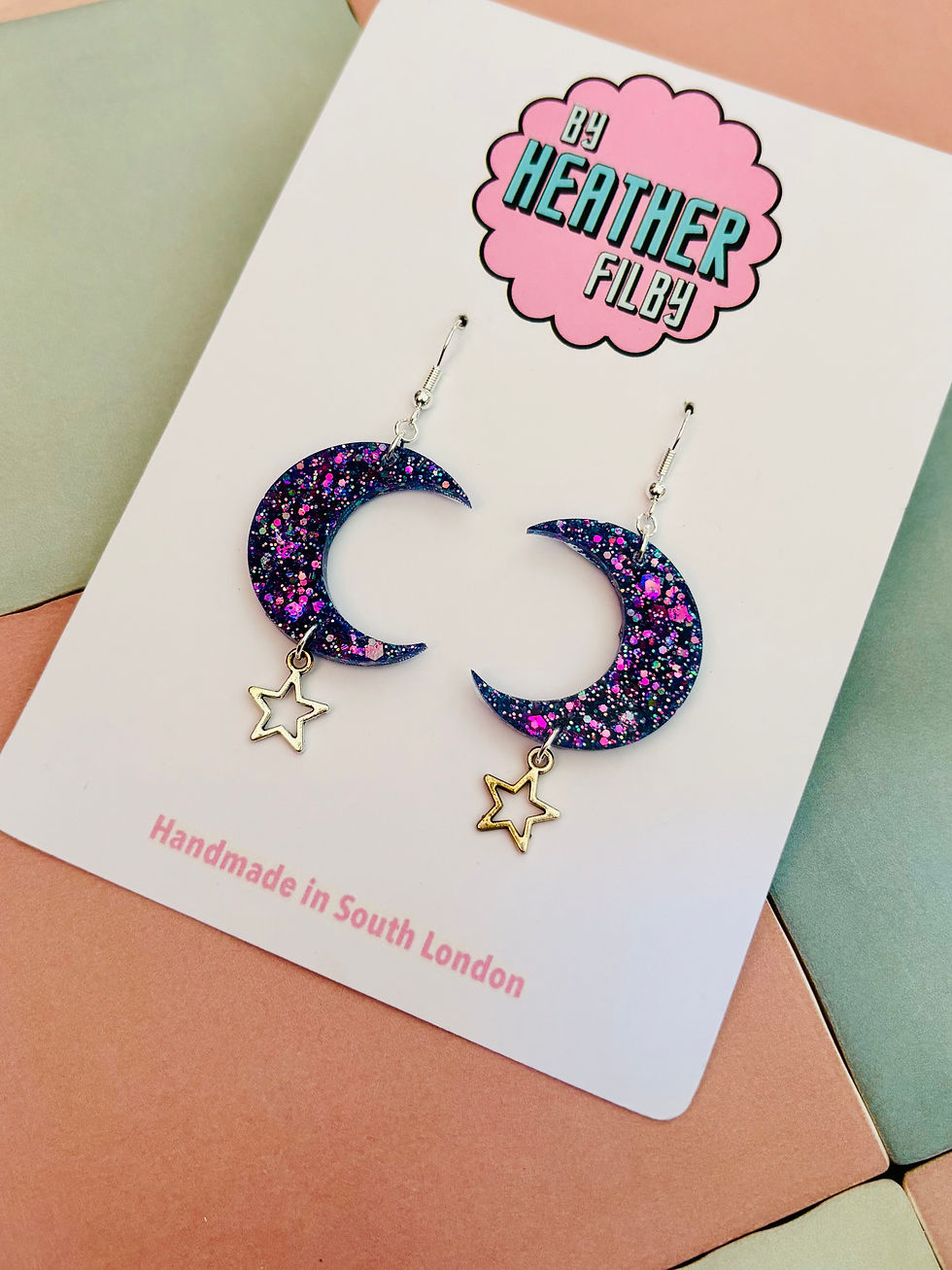 Thumbnail: 🌙 Sparkly Moon Glitter Earrings