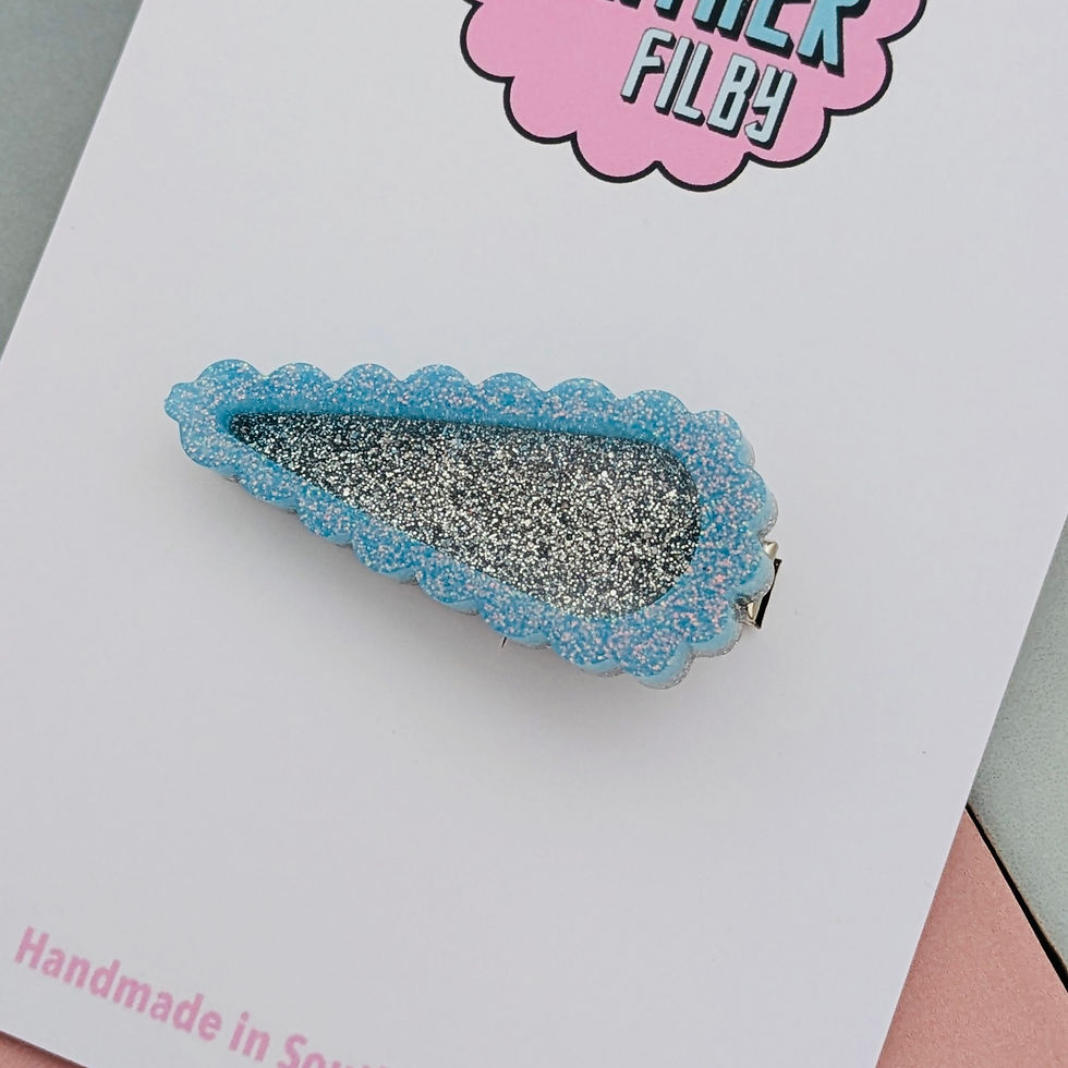 Thumbnail: Blue and Silver Glitter Hair Clip
