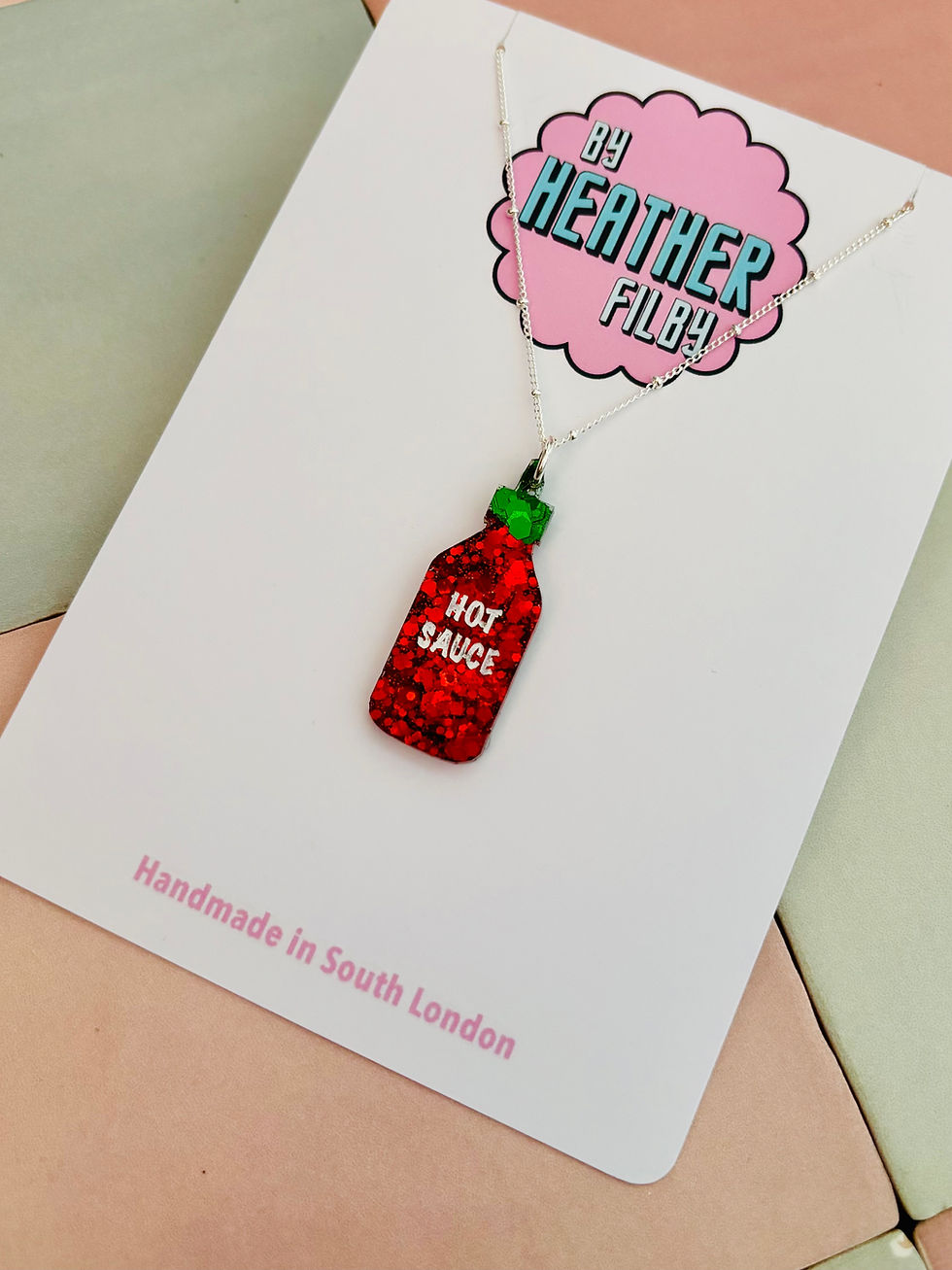 Thumbnail: 🌶️ Hot Sauce Glitter Charm Necklace