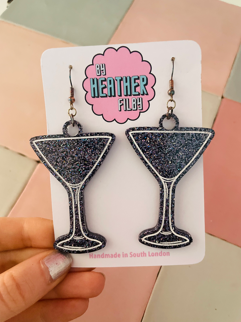Thumbnail: Martini Glitter Resin Earrings - Limited Colours
