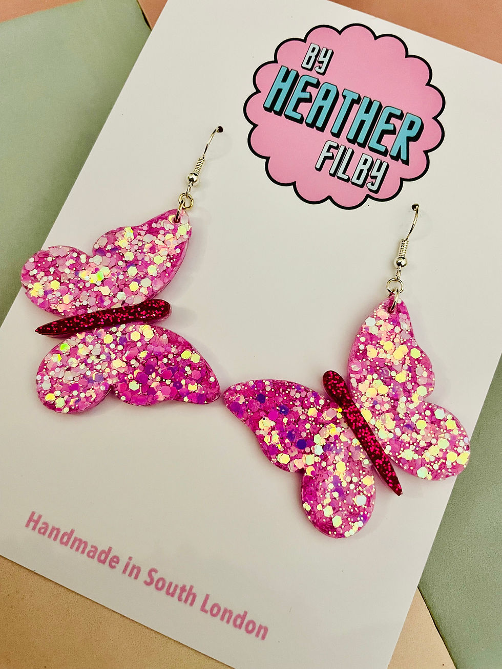 Thumbnail: 🦋 Butterfly Glitter Resin Earrings
