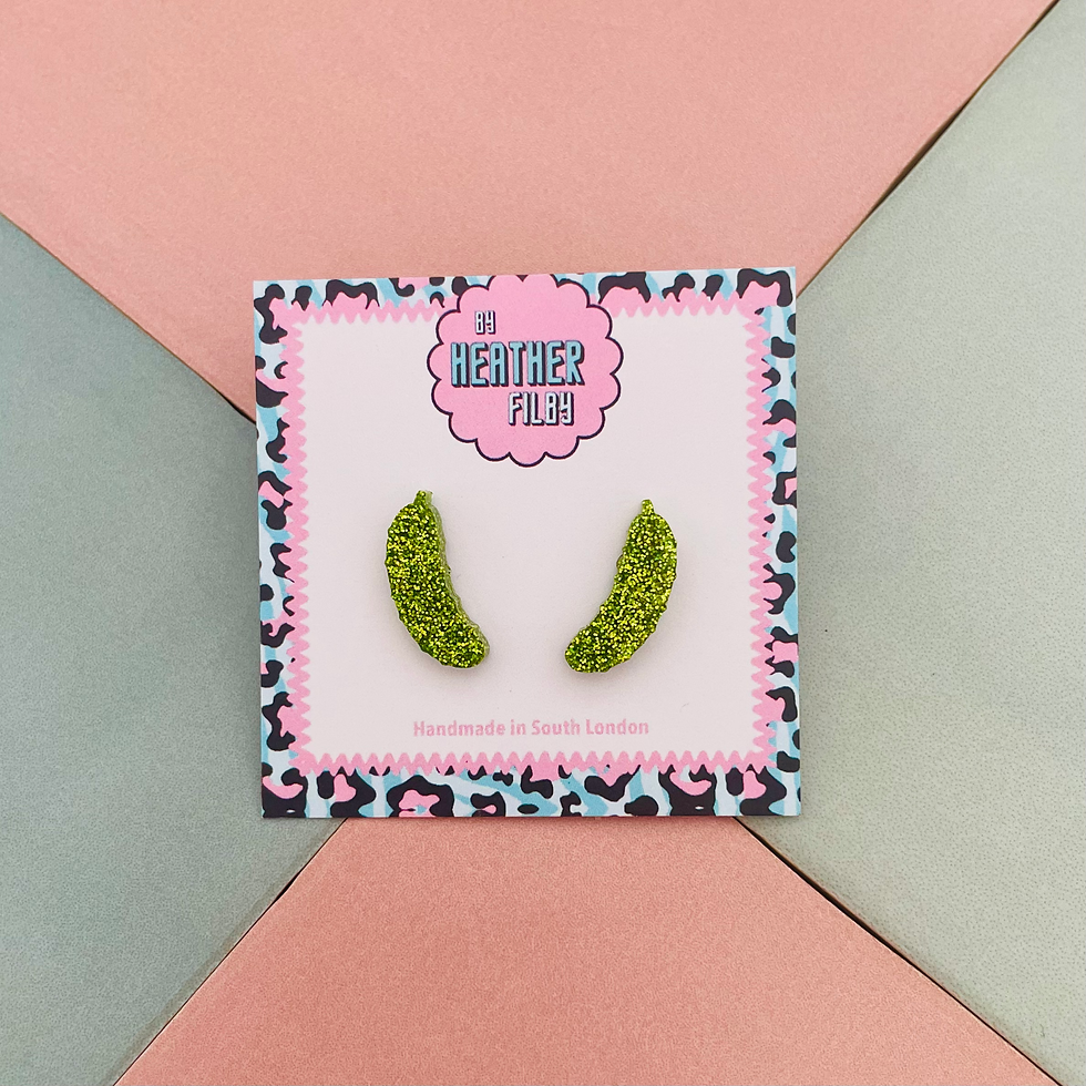 Pickle Green Glitter Studs