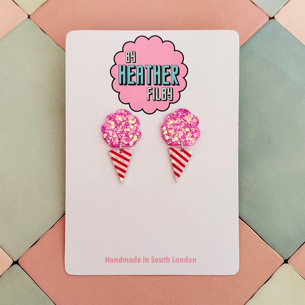 Thumbnail: 🍬 Candy Floss Glitter Statement Earrings