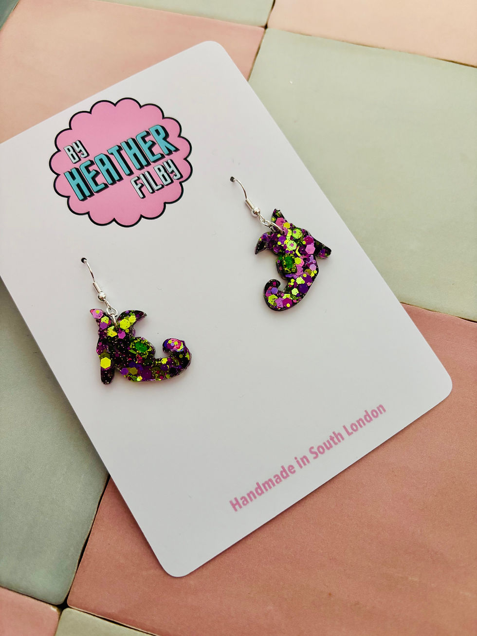 Thumbnail: 🧙🏻 Witch Shoe Small Glitter Statement Earrings