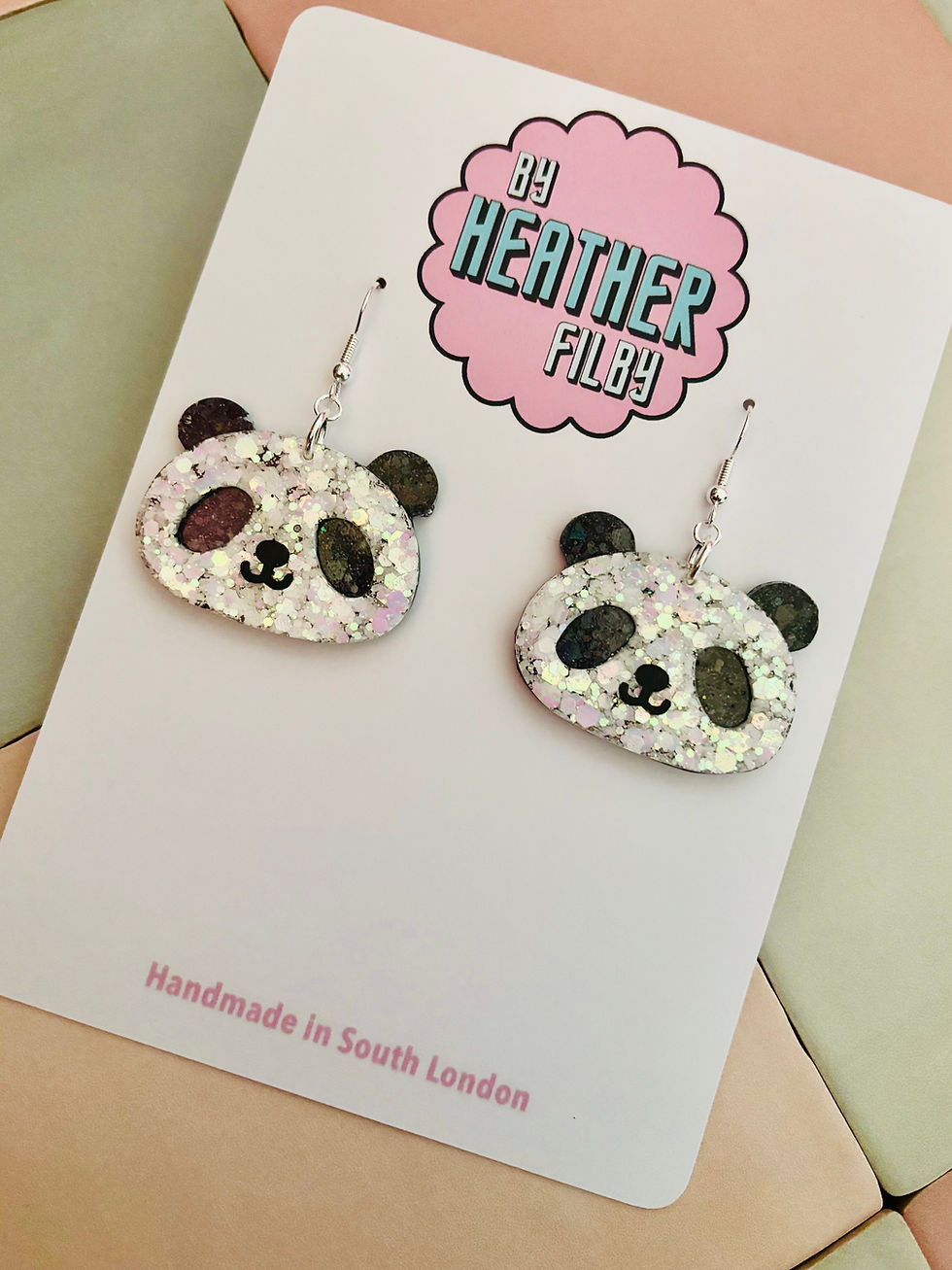 Thumbnail: 🐼 Panda Glitter Statement Earrings