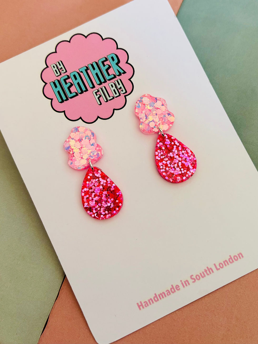 Thumbnail: 🫟 Splat Drop Glitter Resin Statement Earrings