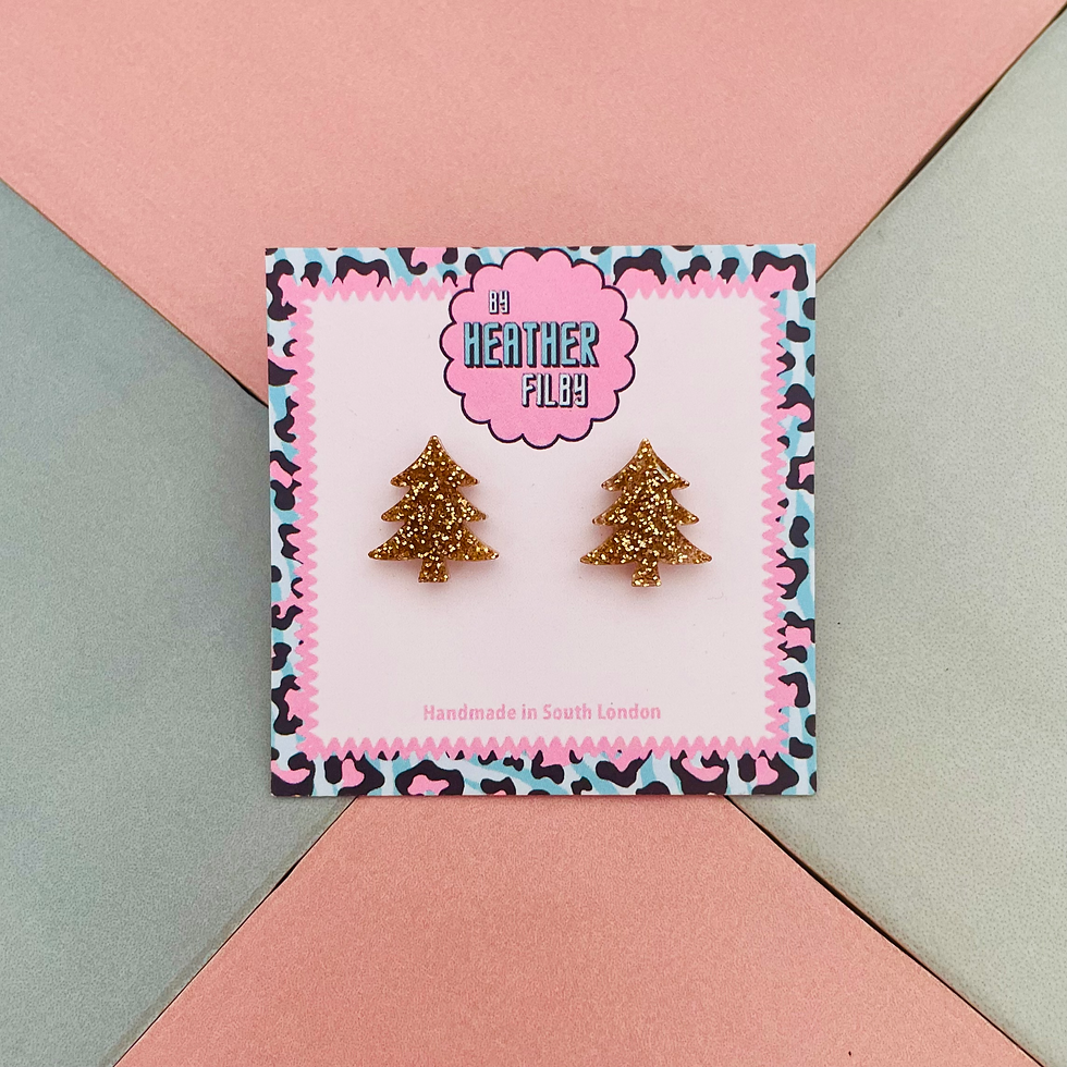 Thumbnail: Glitter Christmas Tree Stud Earrings