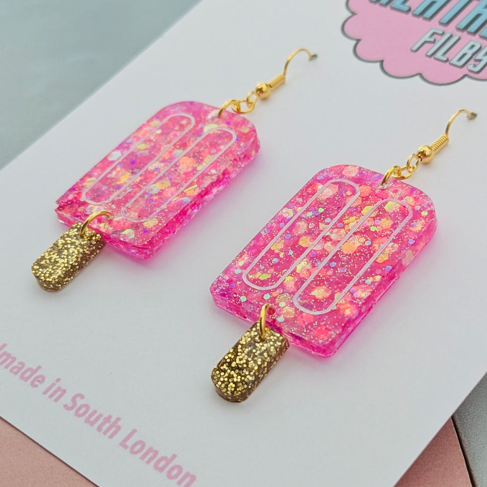 Thumbnail: Pink Ice Lolly Resin Earrings