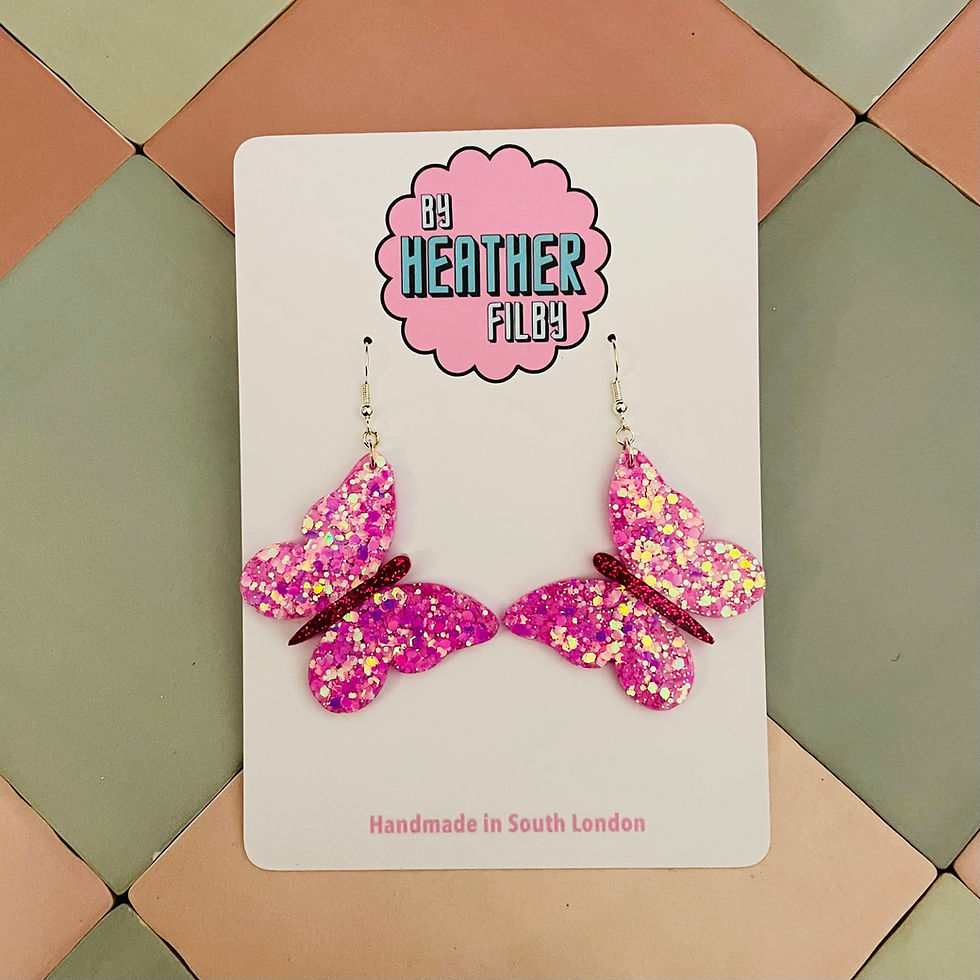 Thumbnail: 🦋 Butterfly Glitter Resin Earrings