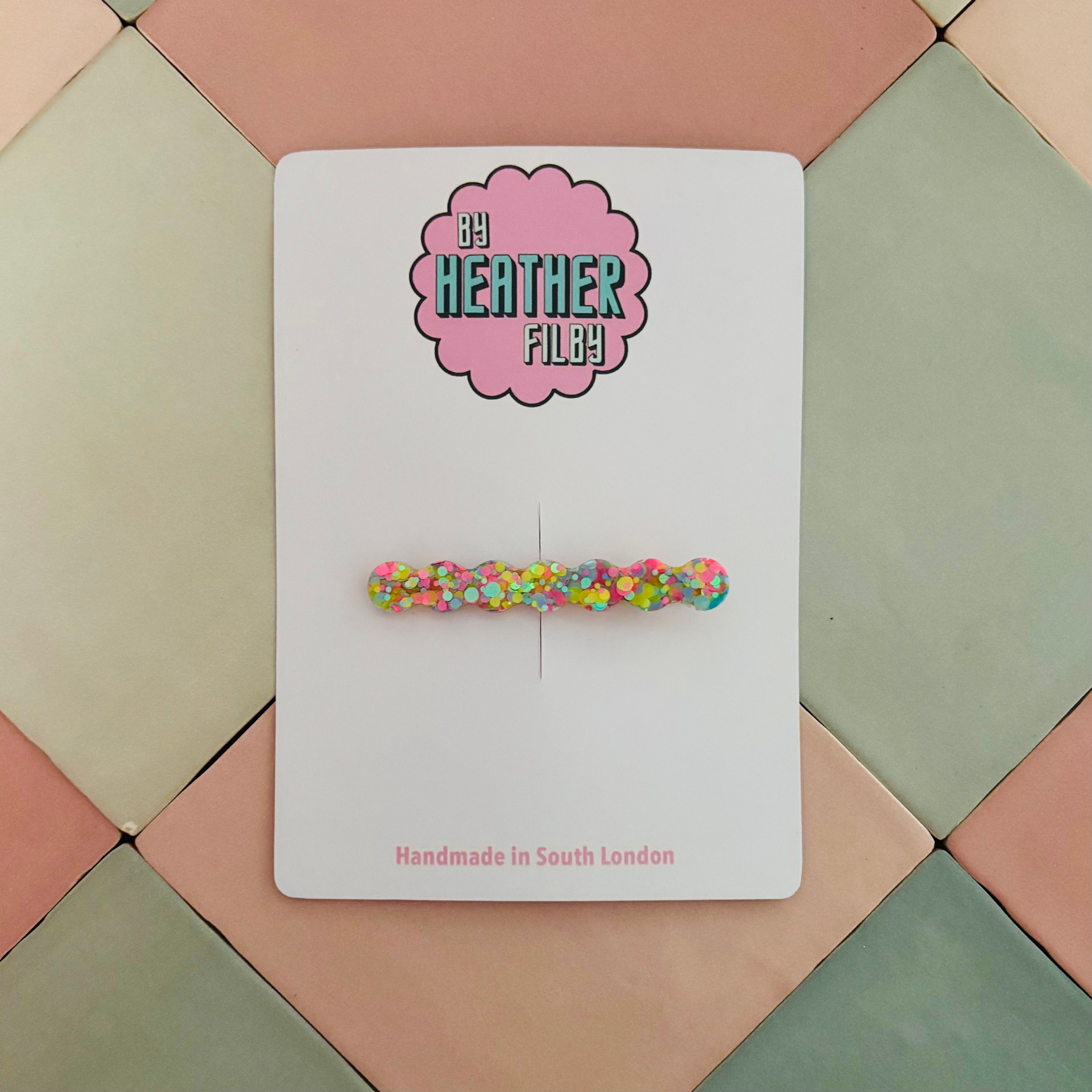 🍬 Pastel Pink, Yellow & Blue Thin Bubble Hair Clip