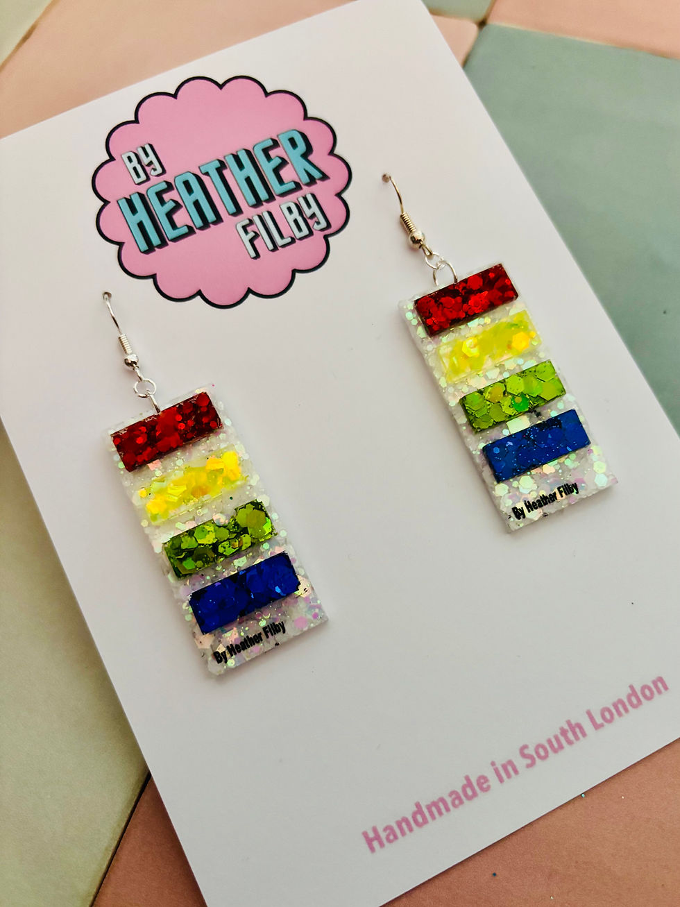 Thumbnail: 🎨 Paint Swatch Glitter Resin Earrings