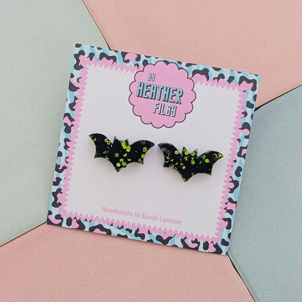 Thumbnail: Black Glitter Bat Studs