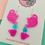 Thumbnail: Pink and blue tea pot and cup glitter earrings
