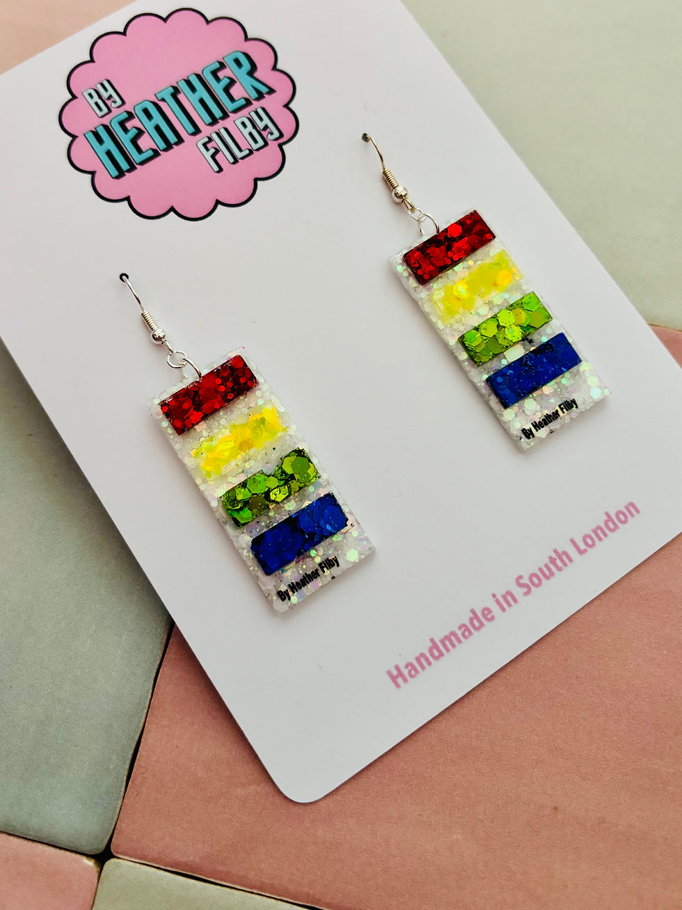 Thumbnail: 🎨 Paint Swatch Glitter Resin Earrings