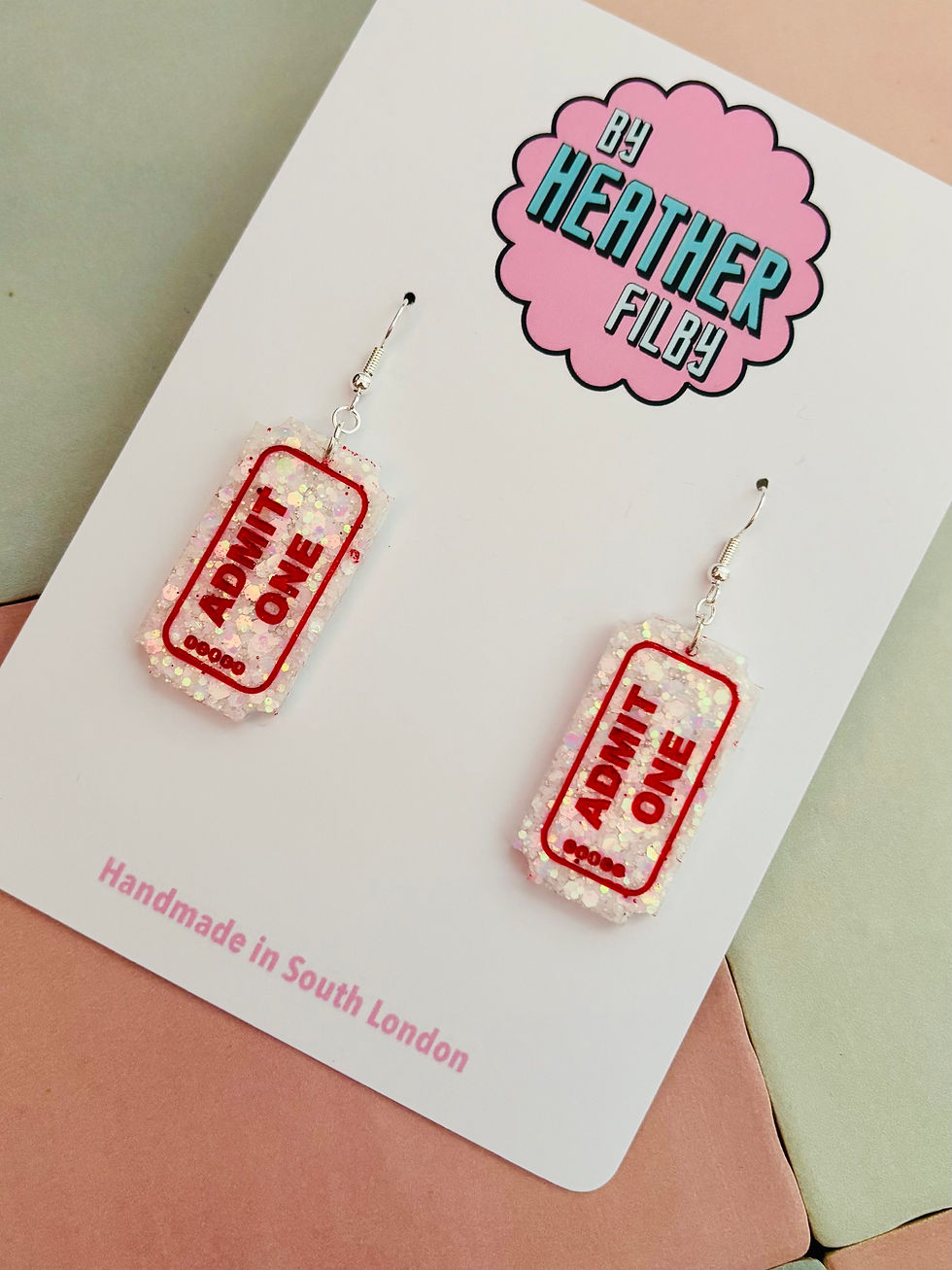 Thumbnail: 🎟️ Admit One Cinema Ticket Glitter Earrings
