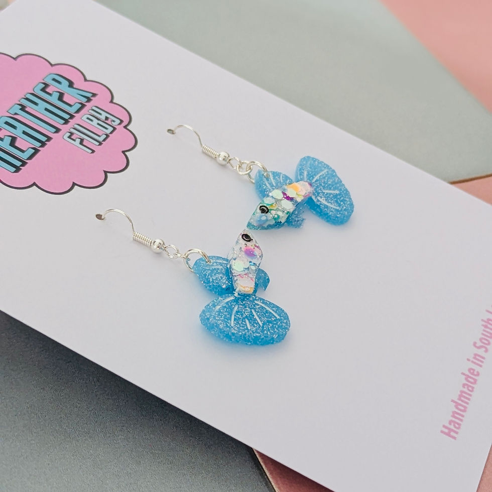 Thumbnail: Guppy fish glitter earrings