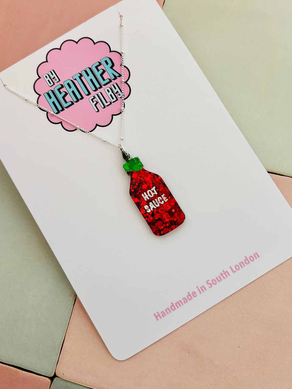 Thumbnail: 🌶️ Hot Sauce Glitter Charm Necklace