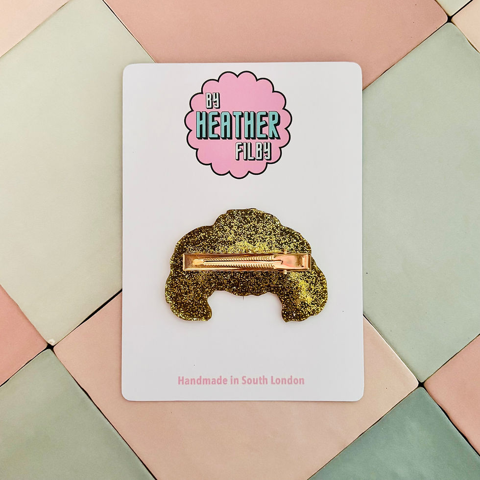 Thumbnail: 🥐 Croissant Glitter Resin Large Hair Clip