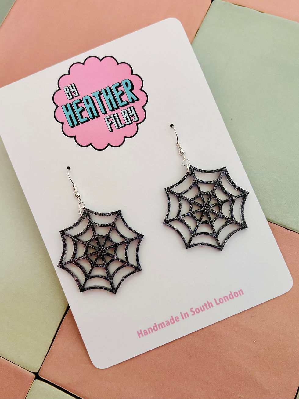 Thumbnail: 🕸️ Spider Web Glitter Resin Earrings