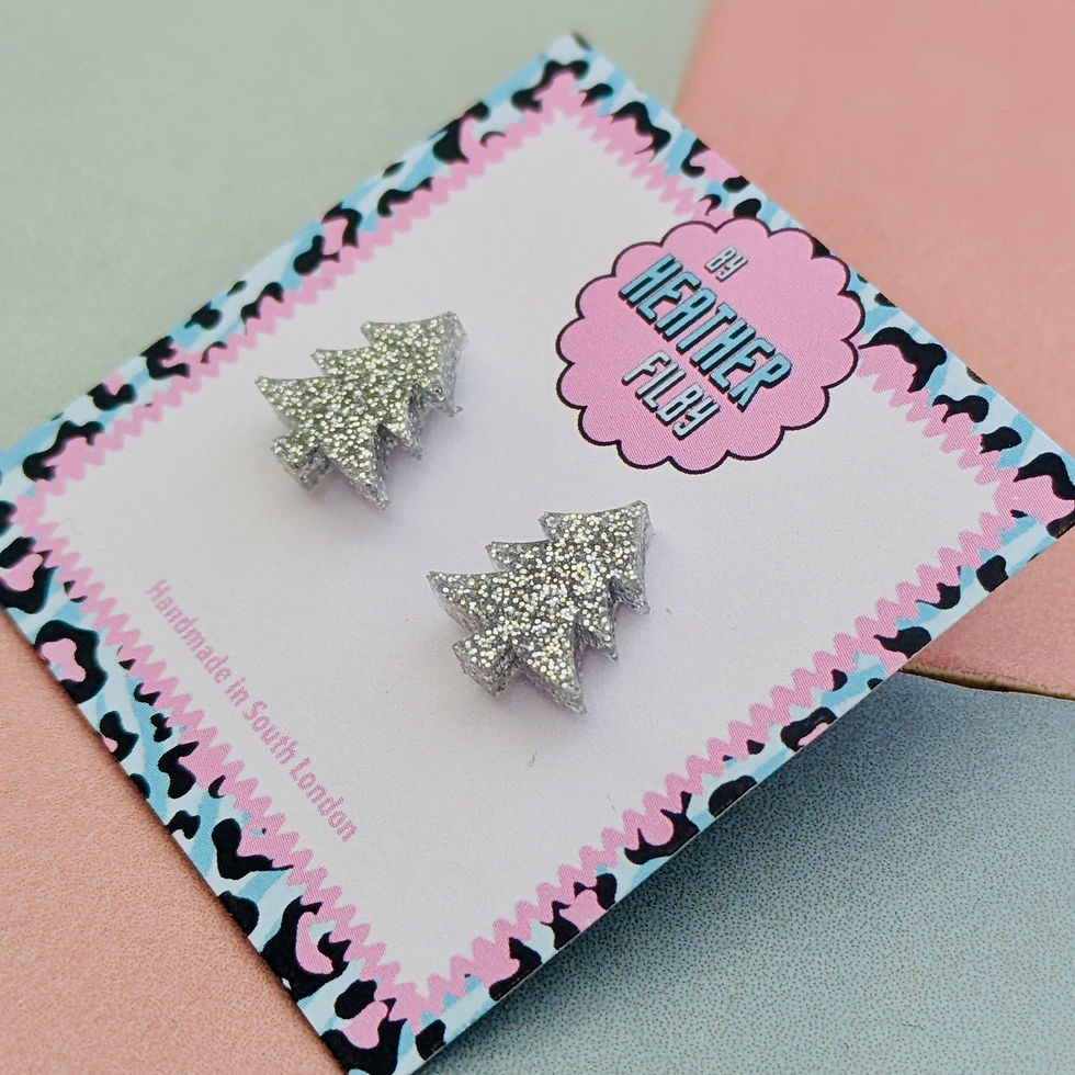Thumbnail: Glitter Christmas Tree Stud Earrings