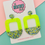 Thumbnail: Neon Green and Blue Geometric Glitter Earrings