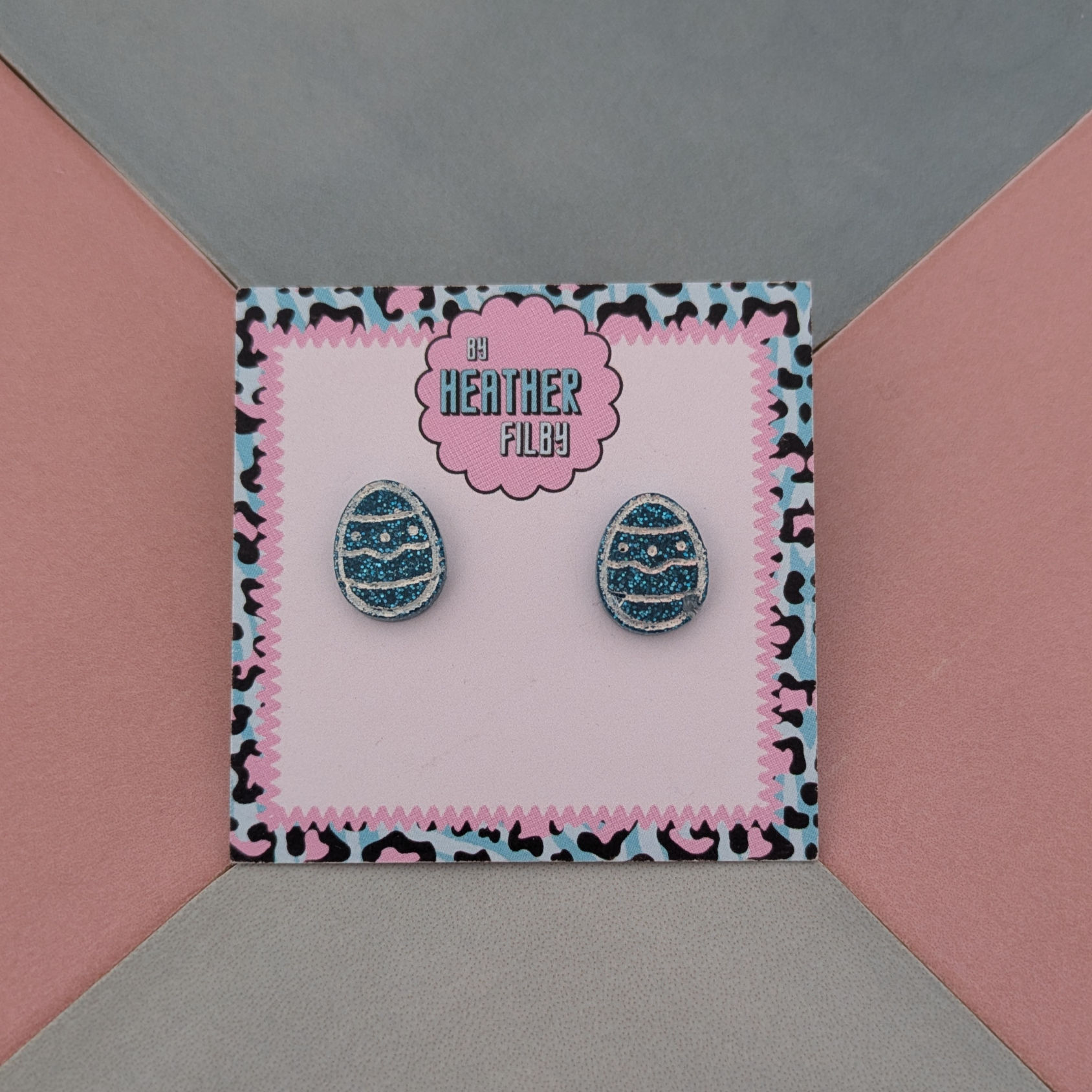 Easter Egg Glitter Resin Stud Earrings