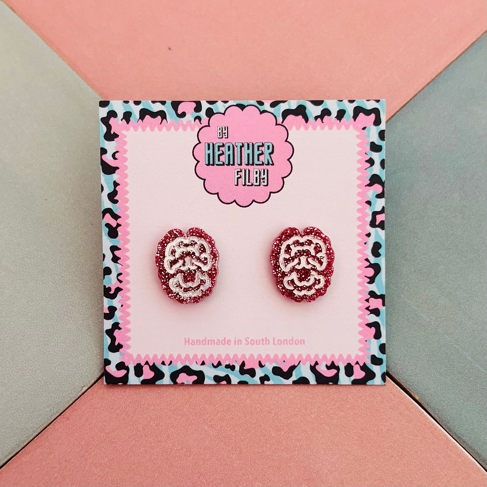 Thumbnail: 🧠 Brain Glitter Stud Earrings