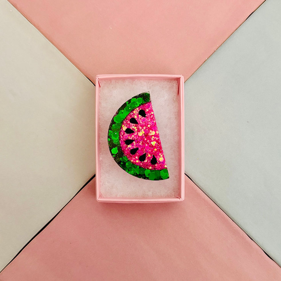 Thumbnail: 🍉 Watermelon Glitter Resin Brooch