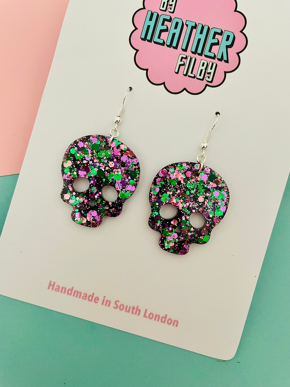 Thumbnail: Sparkly Skull Glitter Earrings