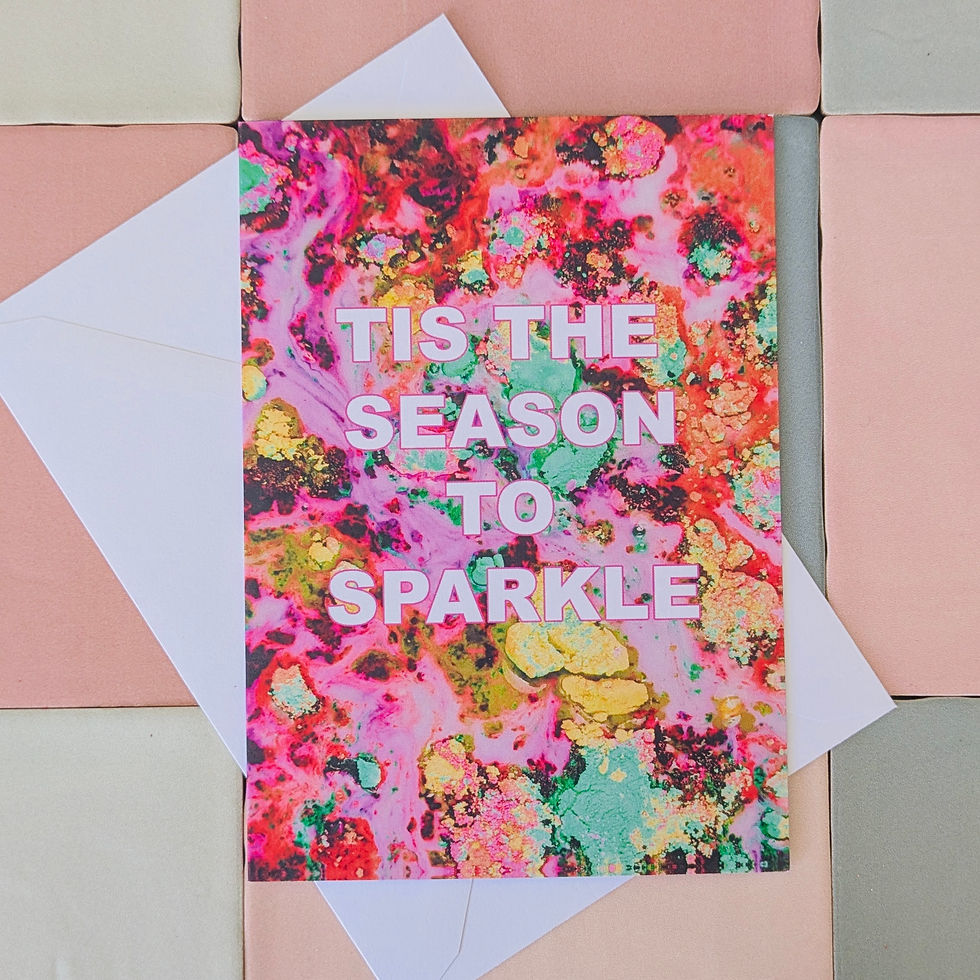 Tis the Season to Sparkle – Gold Marble Christmas Card – Blank Inside