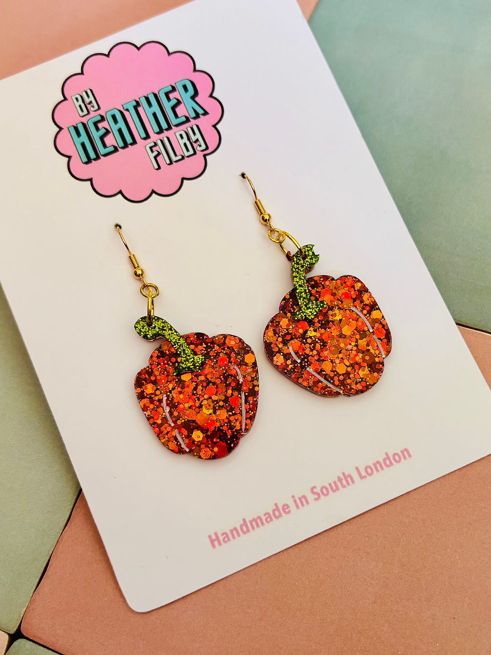 Thumbnail: 🫑 The Bell Pepper Glitter Statement Earrings