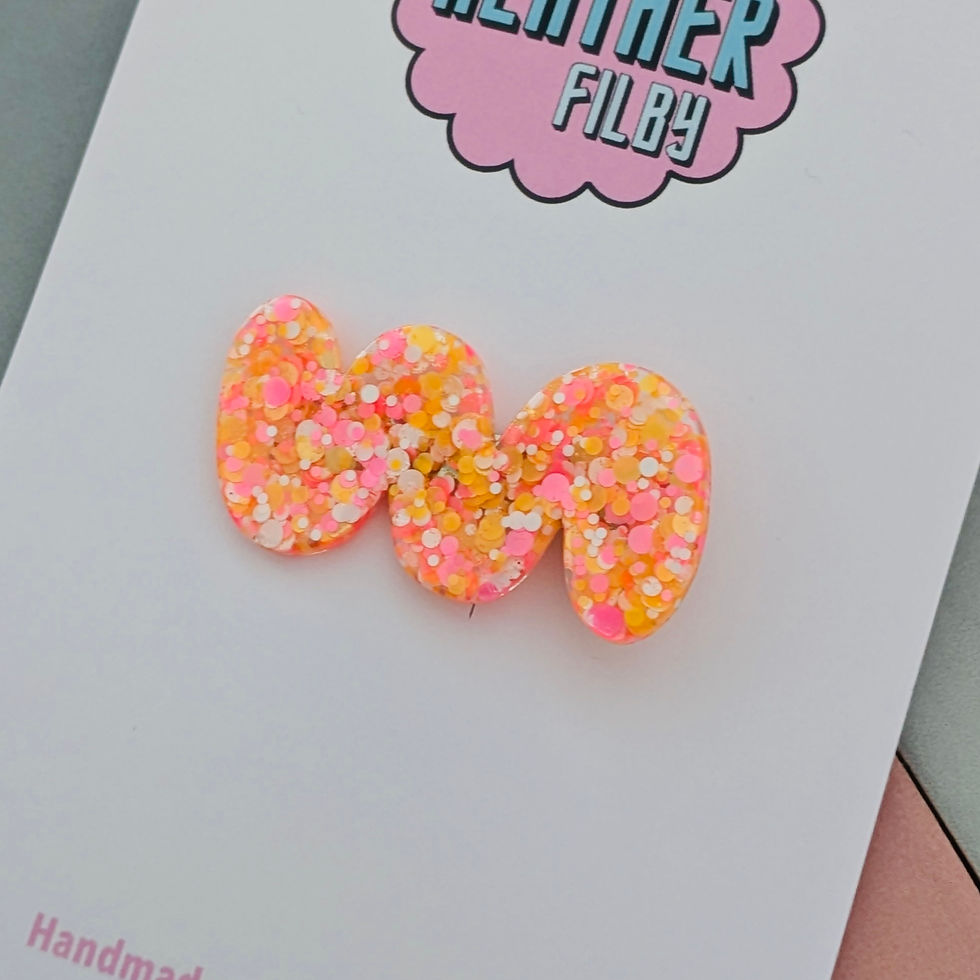 Thumbnail: Orange Glitter Resin Hair Clip