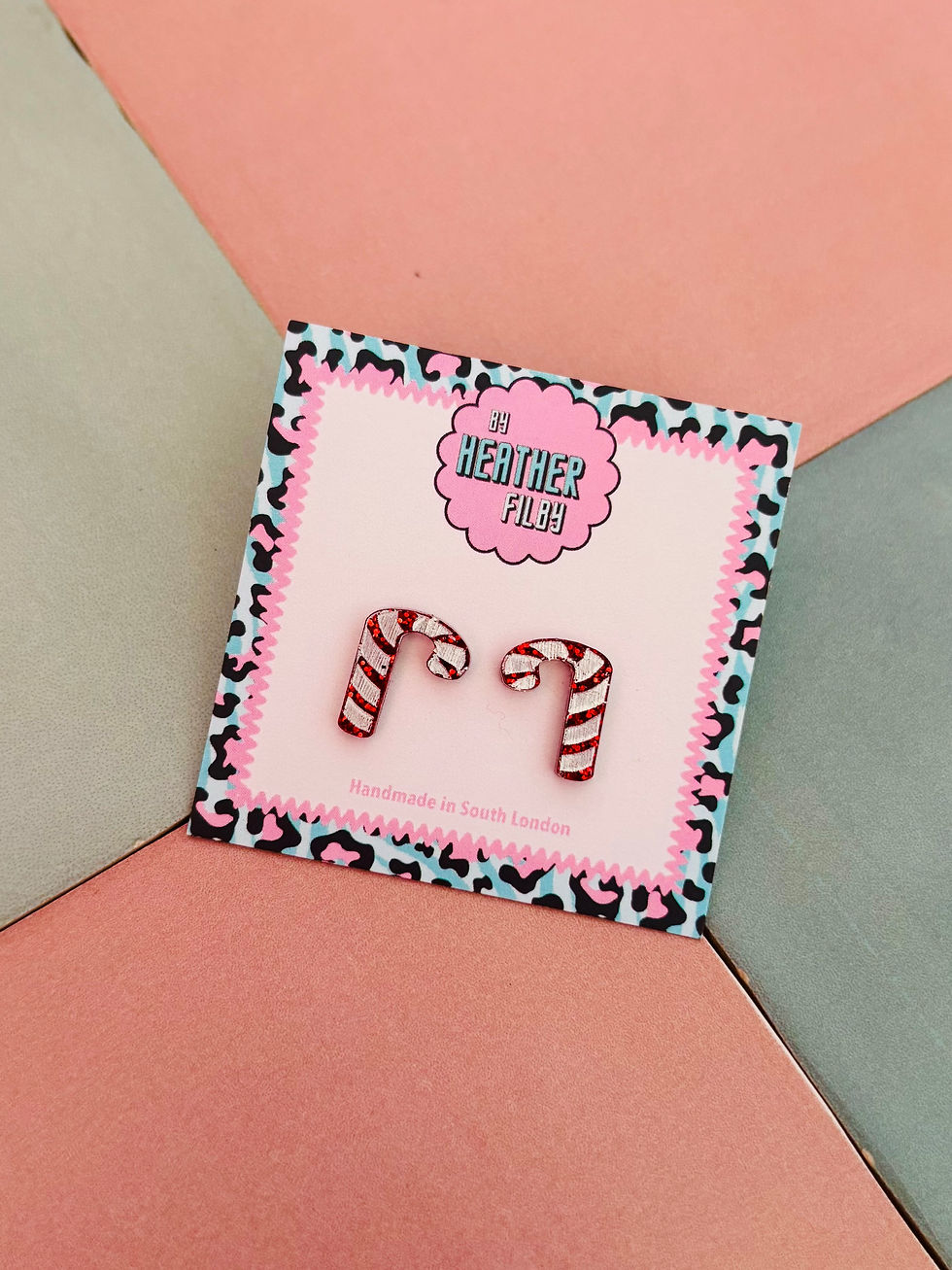 Thumbnail: ✨ Candy Cane Glitter Stud Earrings