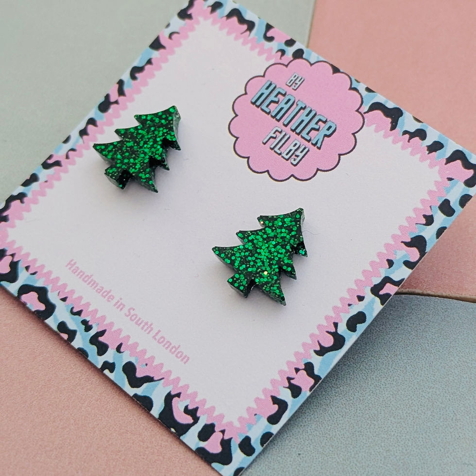 Thumbnail: Glitter Christmas Tree Stud Earrings
