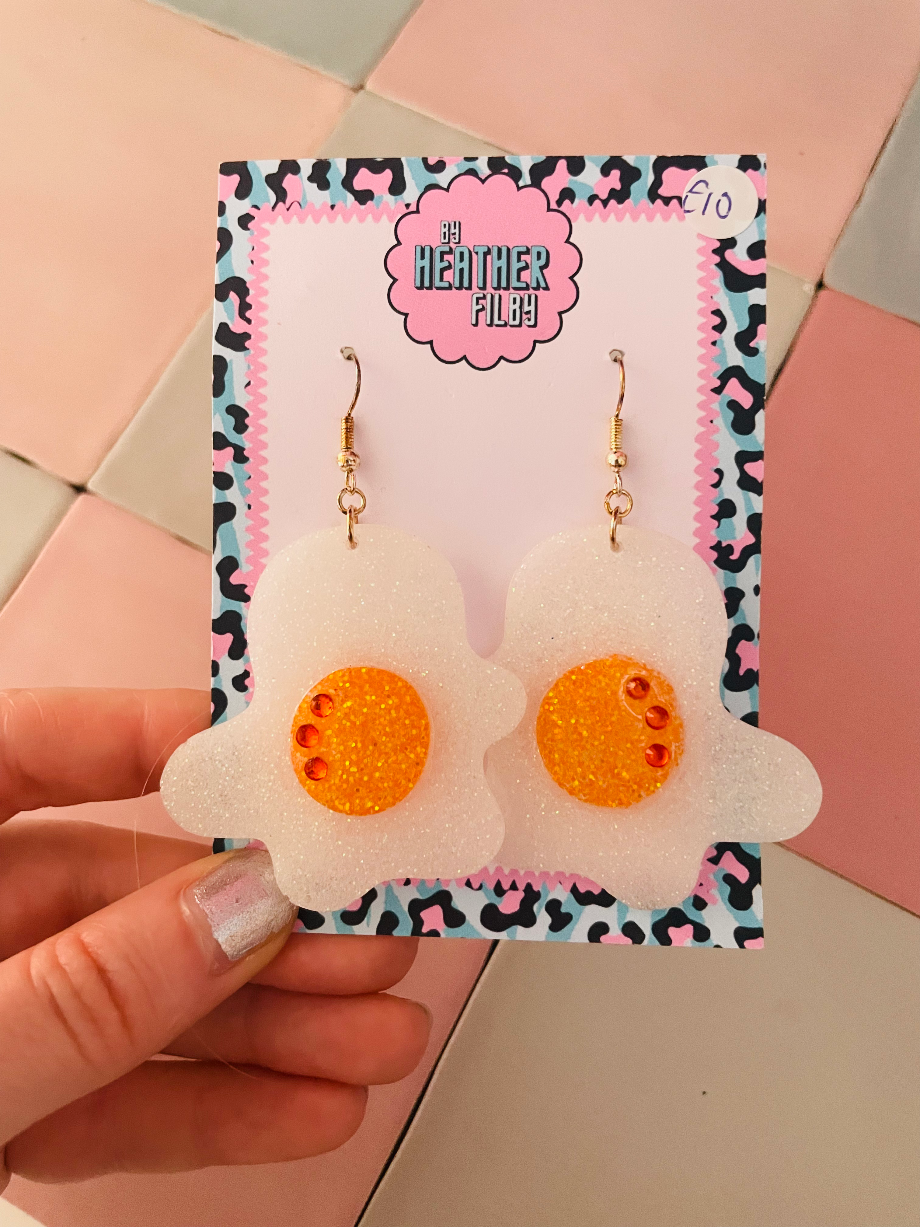 Fried Eggs with Gems Earrings