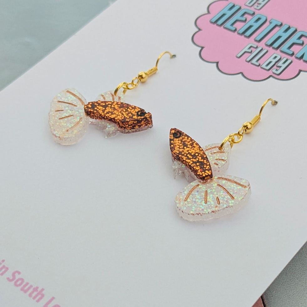 Thumbnail: Guppy fish glitter earrings