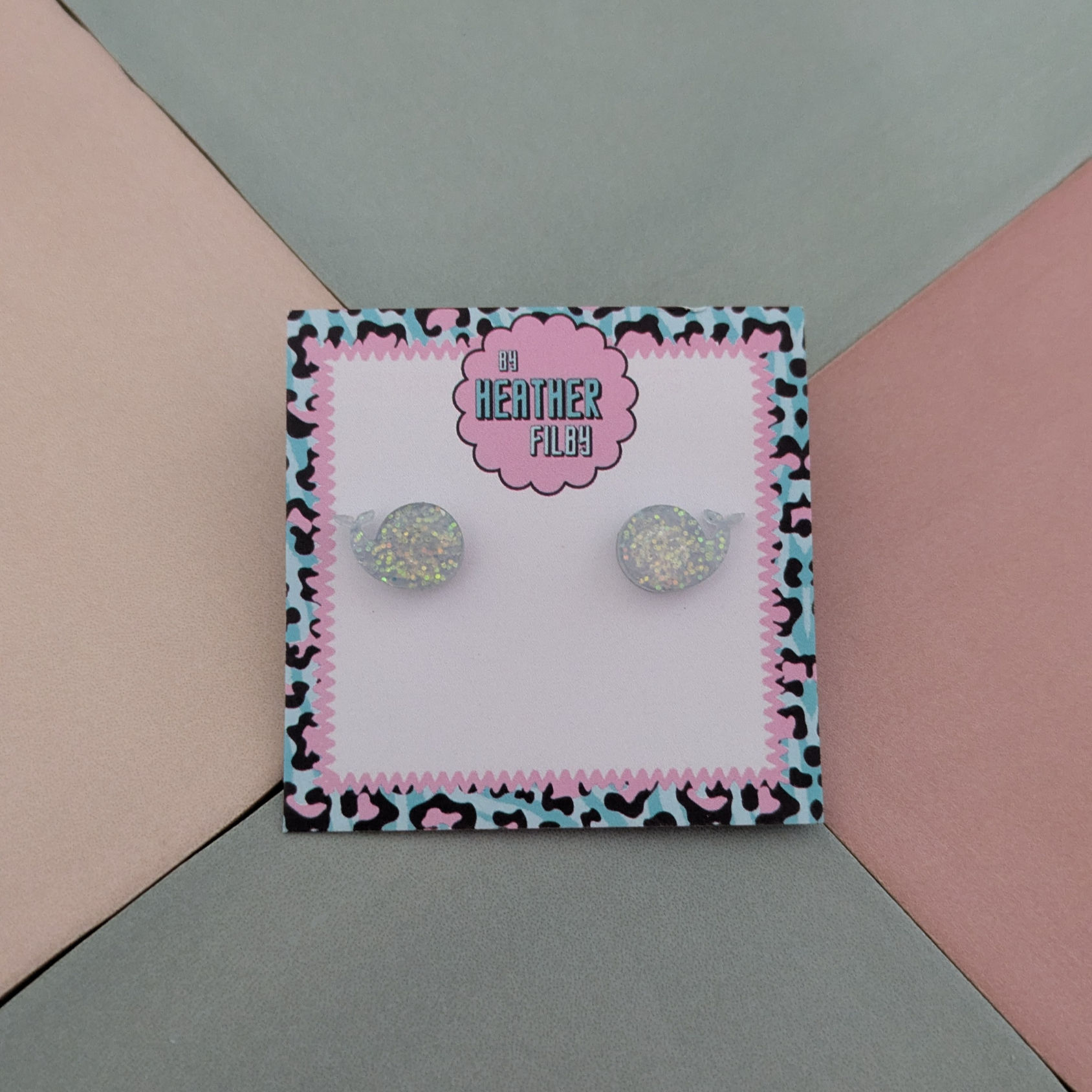 Iridescent Whale Glitter Resin Stud Earrings