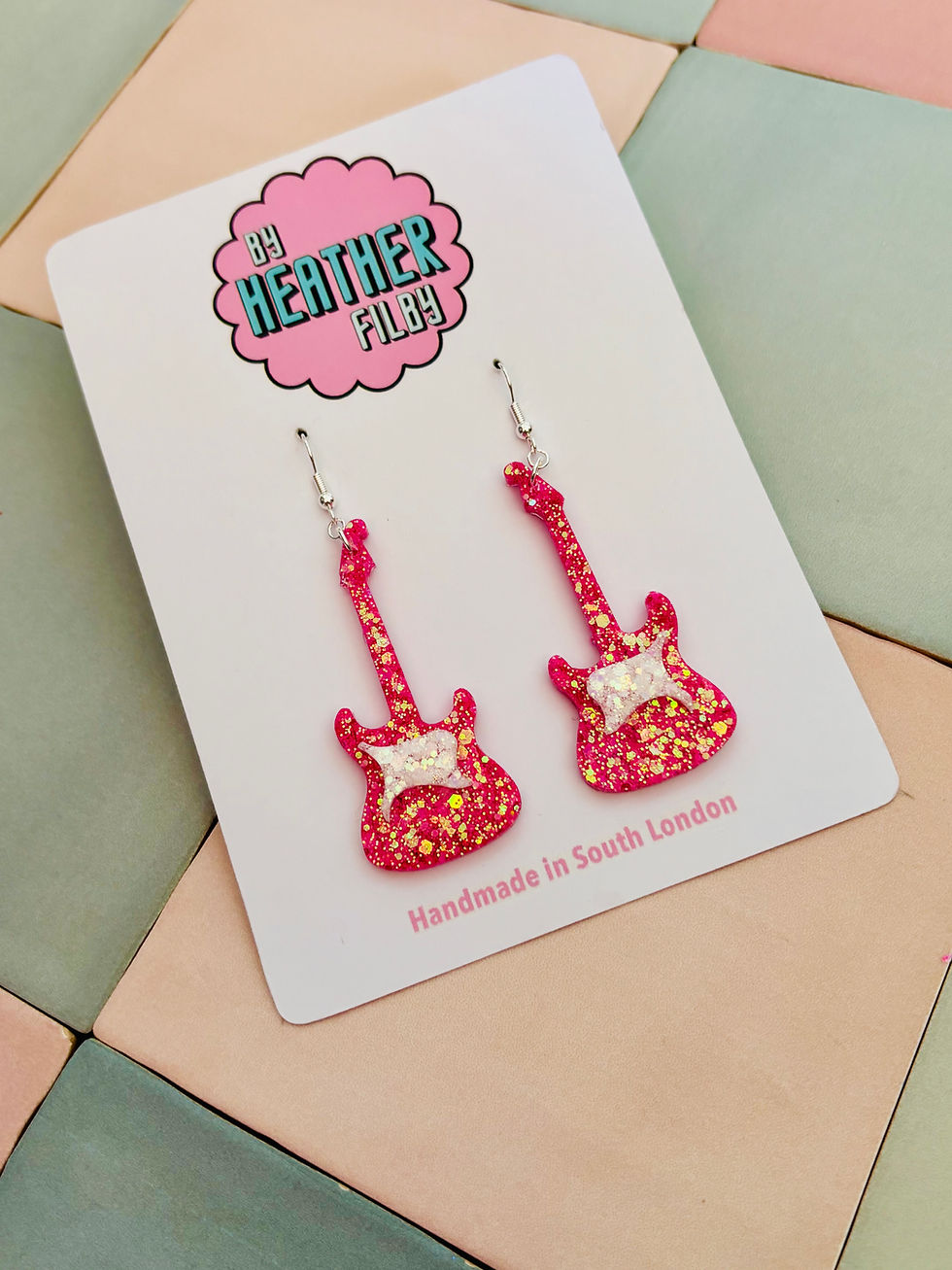 Thumbnail: 🎸 Guitar Glitter Resin Earrings