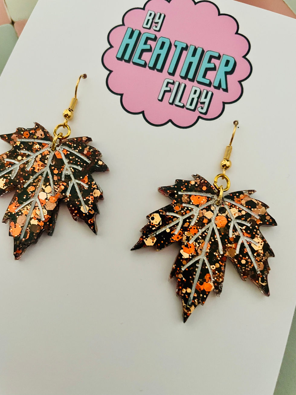 Thumbnail: 🍁 Maple Leaf Glitter Statement Earrings