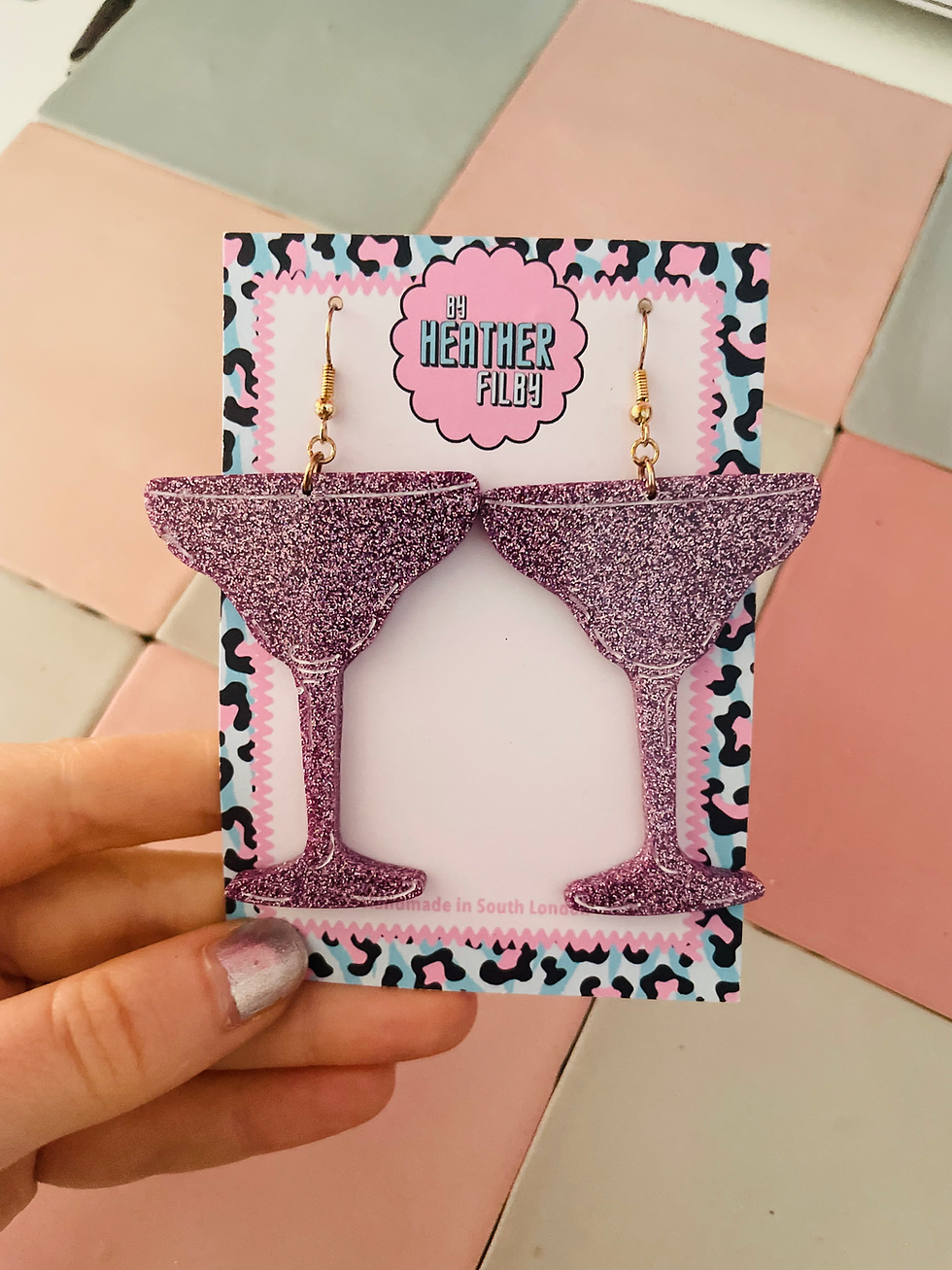 Thumbnail: Margarita Glass Glitter Resin Earrings - Samples