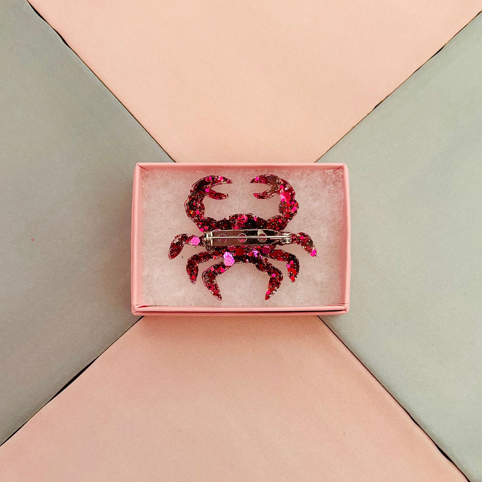 Thumbnail: 🦀 Crab Glitter Resin Brooch