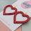 Thumbnail: Large sparkly heart glitter earrings